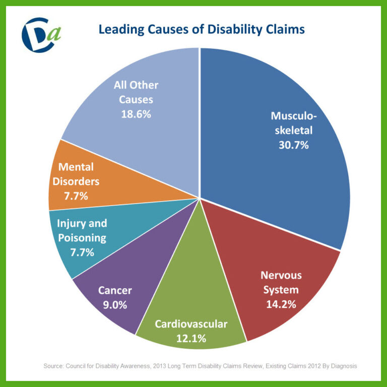 Purpose is to describe the various leading causes of disability and the corresponding percentages